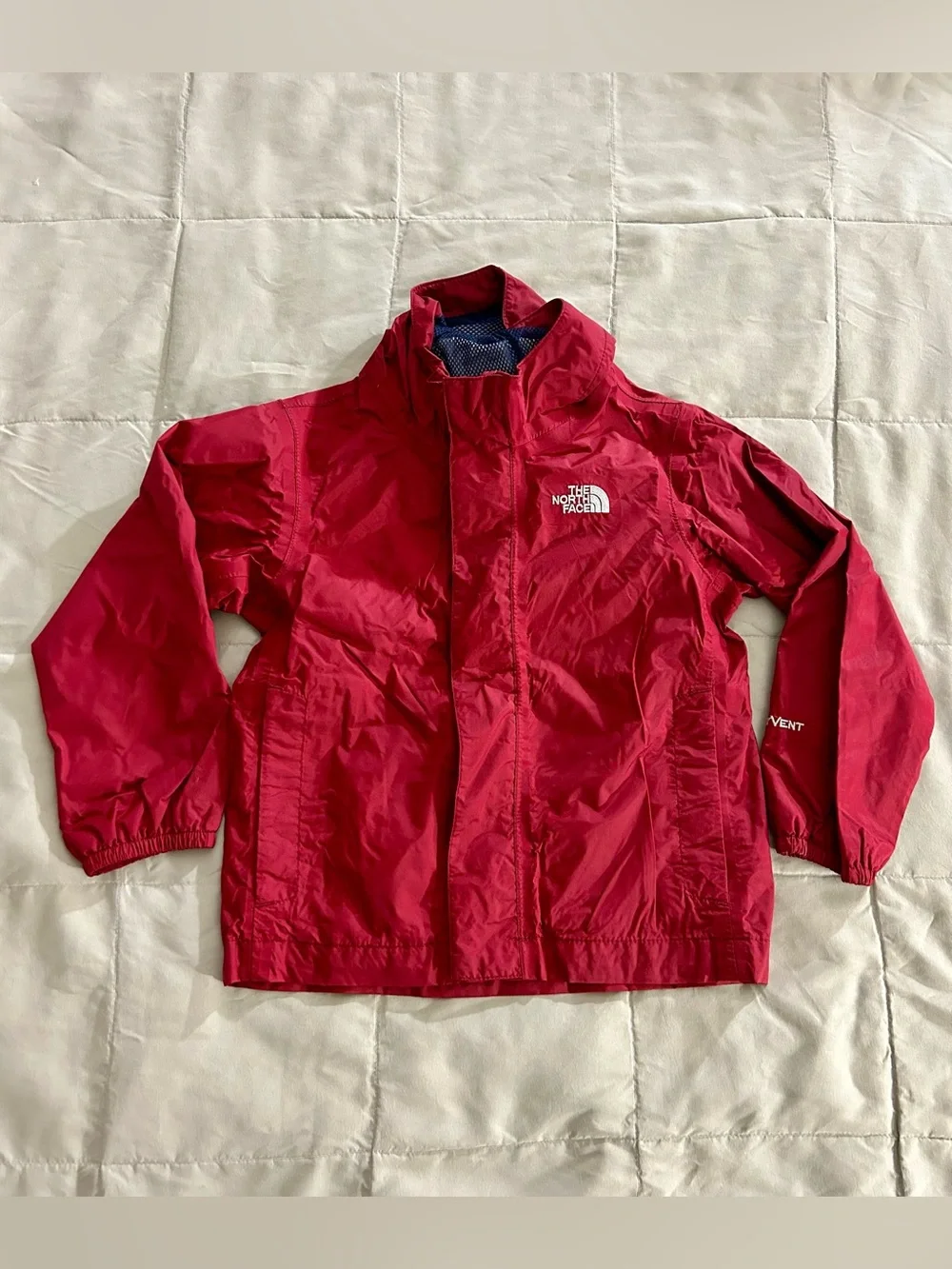The North Face Kids' Red Rain Jacket with Hood, Size 3T, Zip Up